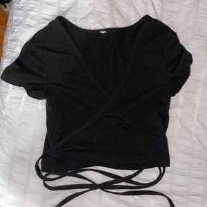 Cross black crop top